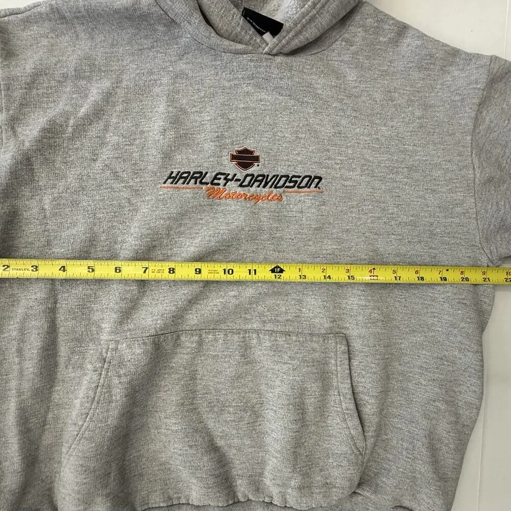 Harley-Davidson Gray Pullover Hoodie Signature Perrysburg Ohio Embroidered